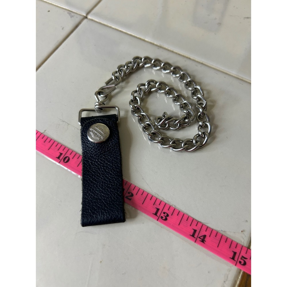 Harley-Davidson Biker Wallet Chain Black Leather Belt Loop Silver Curb Link 15in